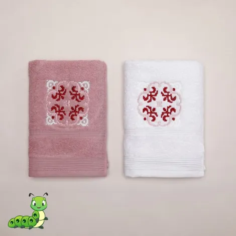 Set peškira roze etno