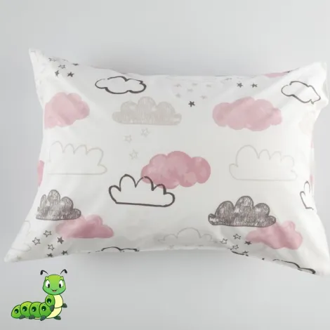 Jastučnica pamučni šifon roze oblaci