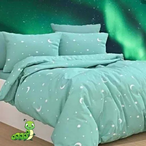 Posteljina mint sa belim zvezdama