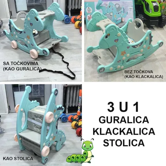 3 u 1 klackalica guralica i stolica Dino