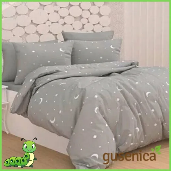 Posteljina za single krevet siva mesec