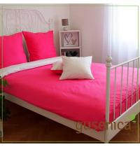 Posteljina za bračni krevet rozo-bela