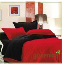 Posteljina za bračni krevet crveno-crna